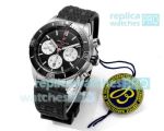 Replica BLS Factory Breitling Black Dial Mechanical Chronograph Rubber Strap